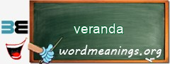 WordMeaning blackboard for veranda